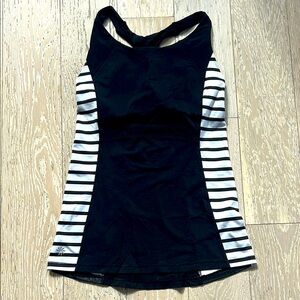 Athleta Black and White Striped Women's Top